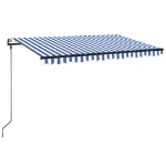 Tenda Automatica con Sensore Vento e LED 300x250 cm Blu Bianca
