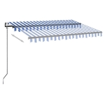 Tenda Automatica con Sensore Vento e LED 300x250 cm Blu Bianca