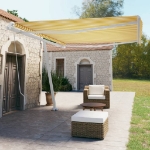Tenda da Sole Manuale Autoportante 450x350 cm Gialla/Bianca