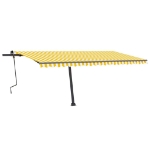 Tenda da Sole Autoportante Manuale 500x350 cm Gialla Bianca