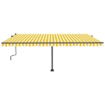Tenda da Sole Autoportante Manuale 500x350 cm Gialla Bianca