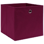 Scatole con Coperchi 4pz Rosso Scuro 32x32x32 cm Tessuto