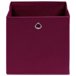 Scatole con Coperchi 4pz Rosso Scuro 32x32x32 cm Tessuto