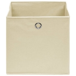 Scatole Portaoggetti con Coperchi 4pz Crema 32x32x32 cm Tessuto