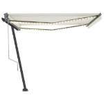 Tenda Automatica con Sensore Vento e LED 400x300 cm Crema