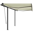 Tenda da Sole Automatica con Sensore Vento e LED 3x2,5 m Crema