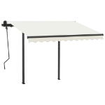 Tenda da Sole Automatica con Sensore Vento e LED 3x2,5 m Crema