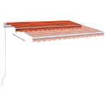 Tenda da Sole Manuale con LED 300x250cm Arancione e Marrone
