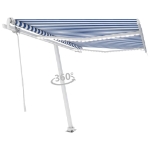 Tenda Automatica con Sensore Vento e LED 300x250 cm Blu Bianca