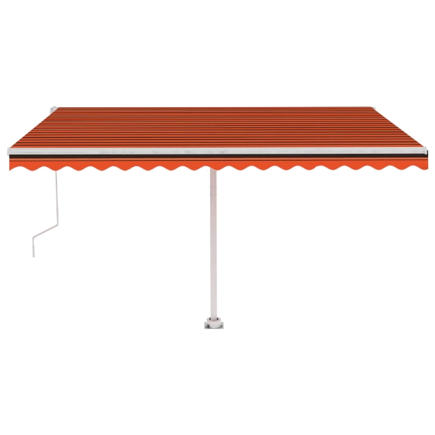 Tenda Automatica Sensore Vento e LED 450x350 cm Arancio Marrone