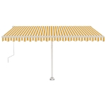 Tenda Automatica Sensore Vento e LED 450x350 cm Gialla Bianca