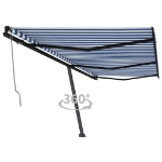 Tenda da Sole Autoportante Automatica 600x350 cm Blu Bianca