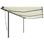 Tenda da Sole Automatica con Sensore Vento e LED 6x3 m Crema