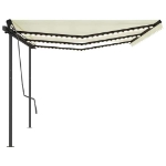 Tenda da Sole Automatica con Sensore Vento e LED 6x3 m Crema