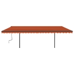 Tenda Retrattile Automatica con Pali 6x3,5 m Arancio e Marrone