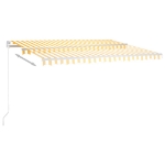 Tenda Automatica con Sensore Vento LED 4,5x3,5m Gialla e Bianca