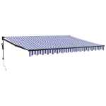 Tenda Sole Automatica Retrattile Blu e Bianca 4,5x3 m
