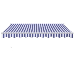 Tenda Sole Automatica Retrattile Blu e Bianca 3x2,5 m