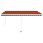 Tenda Retrattile Manuale con Palo 450x300 cm Arancio Marrone