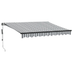 Tenda Retrattile Automatica LED Antracite e Bianco 300x250 cm