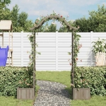 Pergola da Giardino con Fioriera Grigio Legno Massello di Abete