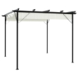 Pergola da Giardino Tetto Retrattile Bianco Crema 3x3 m Acciaio