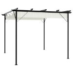 Pergola da Giardino Tetto Retrattile Bianco Crema 3x3 m Acciaio