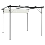 Pergola da Giardino Tetto Retrattile Bianco Crema 3x3 m Acciaio