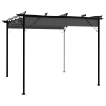 Pergola con Tetto Retrattile Antracite 3x3m in Acciaio 180 g/m²