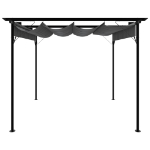 Pergola con Tetto Retrattile Antracite 3x3m in Acciaio 180 g/m²