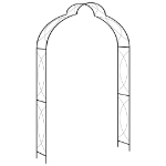 Arco da Giardino Nero 150x34x240 cm in Ferro
