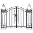 Cancello Ornamentale da Giardino Ferro Battuto 22x20,5x100 cm