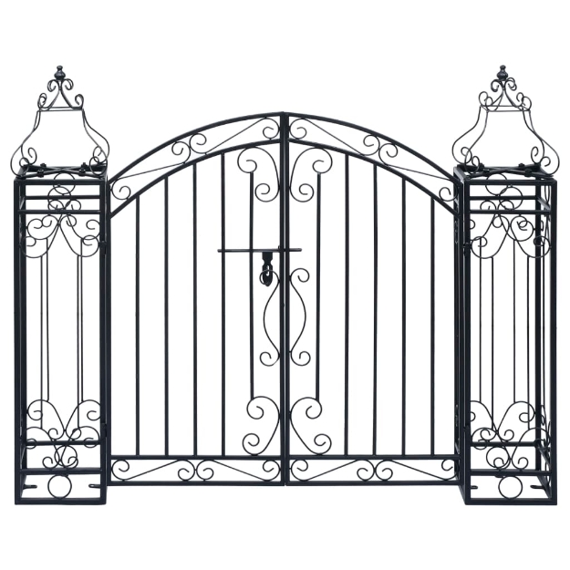 Cancello Ornamentale da Giardino Ferro Battuto 22x20,5x100 cm