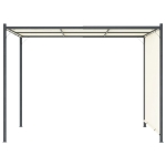 Pergola con Tetto Regolabile Bianco Crema 3x3 m in Acciaio