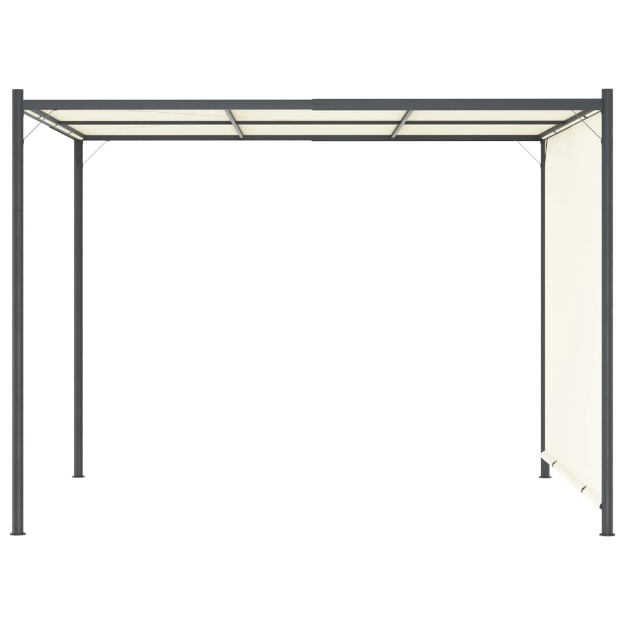Pergola con Tetto Regolabile Bianco Crema 3x3 m in Acciaio