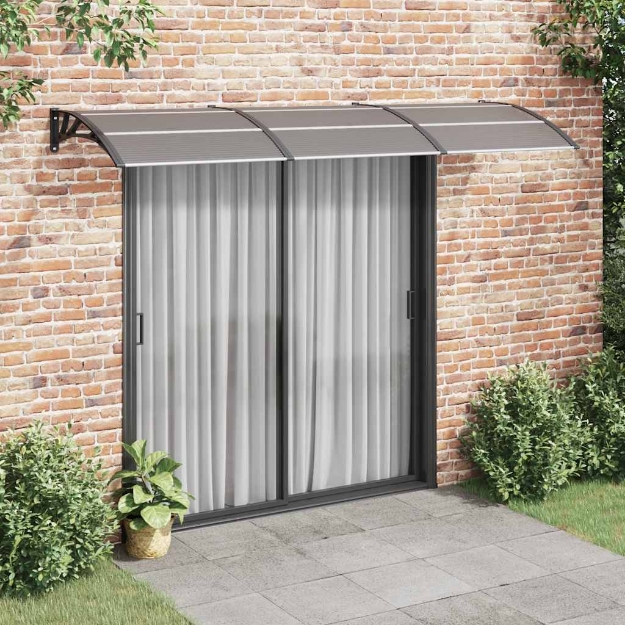 Tettoia per Porta Nera 300x75 cm Policarbonato