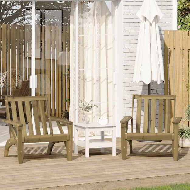 Sedie Adirondack da Giardino 2 pz in Legno Impregnato di Pino
