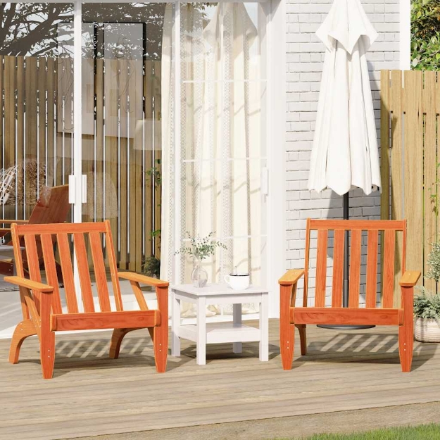Sedie Adirondack da Giardino 2 pz in Legno Massello di Pino