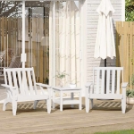 Sedie Adirondack da Giardino 2pz Bianche Legno Massello di Pino
