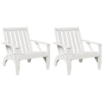 Sedie Adirondack da Giardino 2pz Bianche Legno Massello di Pino