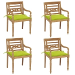 Sedie Batavia con Cuscini 4 pz in Legno Massello di Teak