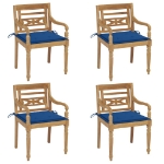 Sedie Batavia con Cuscini 4 pz in Legno Massello di Teak