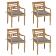 Sedie Batavia con Cuscini 4 pz in Legno Massello di Teak