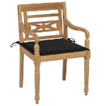Sedie Batavia con Cuscini 8 pz in Legno Massello di Teak