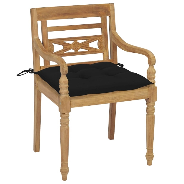 Sedie Batavia con Cuscini 8 pz in Legno Massello di Teak