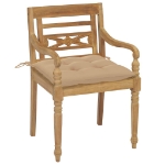 Sedie Batavia con Cuscini 8 pz in Legno Massello di Teak