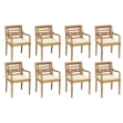 Sedie Batavia con Cuscini 8 pz in Legno Massello di Teak