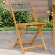 Sedie Bistrò 2pz Grigie in Legno Massello di Acacia e Corda