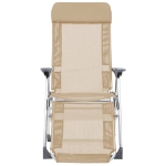 Sedie Campeggio Pieghevoli con Poggiapiedi 2pz Crema Textilene