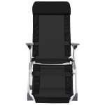 Sedie Campeggio Pieghevoli con Poggiapiedi 2pz Nero Textilene